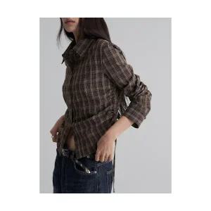 에잇세컨즈 8SECONDS 체크 슬림핏 셔츠 브라운 125964MQ8D 213060