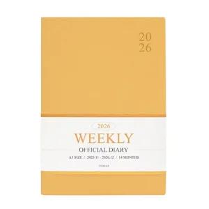 2026 오피셜 A5 위클리 다이어리 밀키옐로우 주간 25절 2026년다이어리 날짜형다이어리