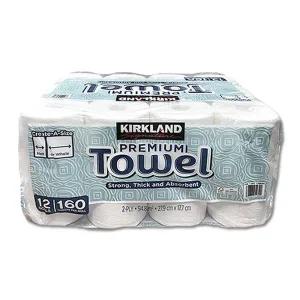 커클랜드 키친타월 대용량 페이퍼타올 종이타올 주방 행주 160매 x 12롤