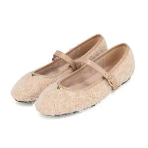 [BABARA] 바바라 패브릭 퍼 메리제인 플랫 BBI538BE