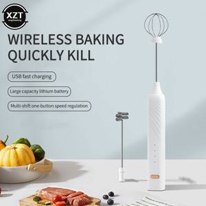 전기 믹서 휴대용 우유 Frother USB 충전식 계란 블렌더 주방 도구 베이킹