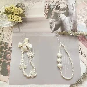 진주 비즈 스트랩 폰줄 스마트폰 핸드폰줄 핸드메이드