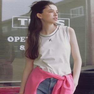 [헤지스 여성] [24SS] WSTS4BC37WT 클리어런스스테디셀러화이트 면 민소매 티셔