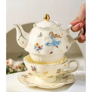 우아한 영국 로얄 티팟세트 주전자 홍차 럭셔리 찻잔 딸기 숟가락 1개