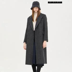 [시슬리] 메리 헤링본 테일러드 더블 롱 코트 SACTC7561