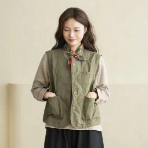 엄마옷 마담4060 누빔포켓패딩조끼 내추럴포엠 여성 데일리 -ZVE2510015-