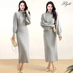 [루미루나]그레이스반목니트+스커트(2종)