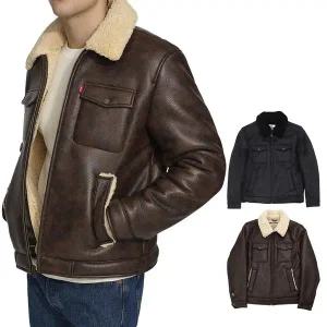[리바이스] 남성 트러커 쉐르파 무스탕 겨울 레더 자켓