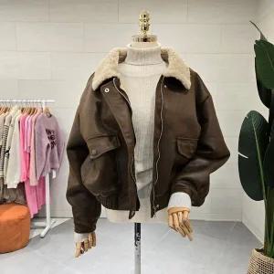 [대구백화점] [에잇컨셉]양털 빈티지 무스탕 점퍼(C25K7FJP019)