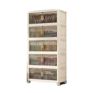 접이식 수납장  플라스틱 경량랙 잡화 다층 이동 가정용 조립식 상자 가능 다기능 침실 거실