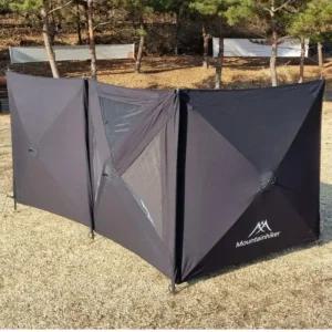 마운틴하이커 윈드스크린 원터치 캠핑 신형 블랙 3단