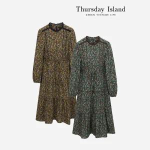 [Thursday Island] 기모패턴 롱 티어드 원피스(T238MOP237W)