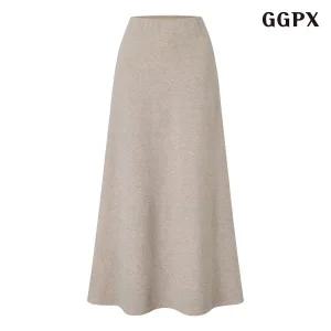 [GGPX]기모 허리 밴딩 롱 스커트 (GPDWH006D)