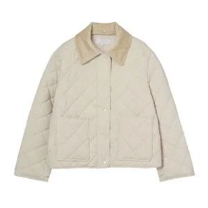 [롯데백화점]올리브데올리브 코듀로이 카라배색 다이아 퀼팅 패딩점퍼 OP5WMA14