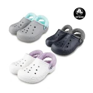 크록스 바야 퍼즈 스트랩 남자 여성 겨울 방한 털슬리퍼 3종택1