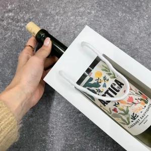 화이트 투명창 와인 쇼핑백 종이가방