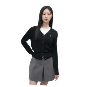 제너럴아이디어 GENERAL IDEA GENERALIDEA 시그니처 슈퍼파인 울 케이블 브이넥 가디건 [BLACK]/WBE3L04529