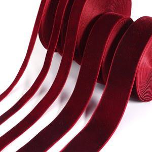 야드 벨벳 리본 블랙 와인 레드 컬러 단일 얼굴 몰려 들고 웨빙 크리스마스 공예 포장 장식