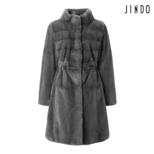 진도 오리지널  스탠드카라 밍크 하프코트 (JFHR02)