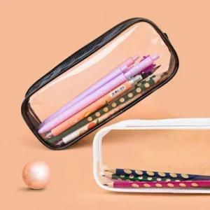 투명라운드필통 pvc파우치 화장품 여행용 학미니 니삭스 패션