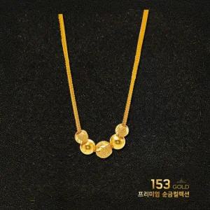 153골드 [최신]24K 순금 5공 웨이브컷목걸이  7.5g(2돈) 11.25g(3돈) 목걸이 .이태리체인. 최고급세팅. 999제품