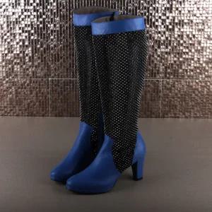 슈띠끄 수제 여성 댄스화 모던 라인 댄스 부츠 보석 맞춤 롱부츠 스포츠 방송 WD1318