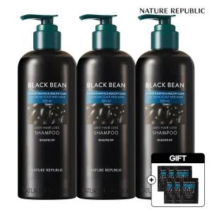 [네이처리퍼블릭/베스트] 60ml 증정 3개 묶음 블랙빈 탈모증상 개선 샴푸 520ml 