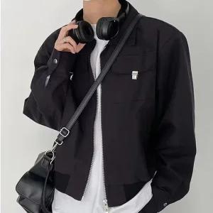 자켓 숏 남자 항공 블루종 크롭 점퍼 카라 기장 (49VIR)