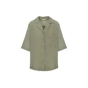 [하프클럽/레노마레이디]새틴 포켓 카라 5부 셔츠 (택가격 139000원)