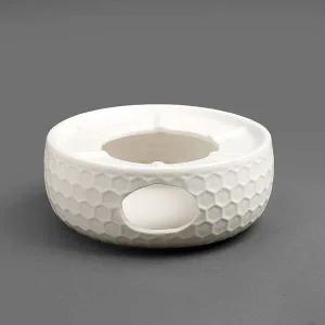 [골드스마일]도자기 티 워머 화이트 육각 촛불 데우기 차포트 다도