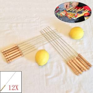 야외 큐 꼬치 스테인레스 스틸 바늘 기구 30 cm 12 개