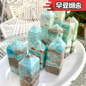 블루 캐리비안 타워 미네랄 크리스탈 락 장식 집 이상적 애호가에게  선물 1 개