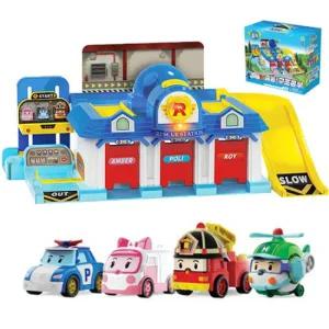 로보카폴리 출동 구조 본부+미니카 구조대 친구들 4종(폴리+로이+엠버+헬리)