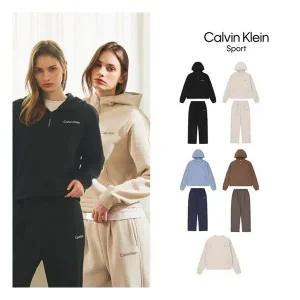 [캘빈클라인] 25FW 최신상 에센셜 기모 셋업 패키지 3종, 여성(하프집업+맨투맨+팬츠)993636