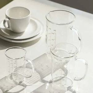 계량손잡이 비커 눈금컵 내열 유리 계량컵 500ml