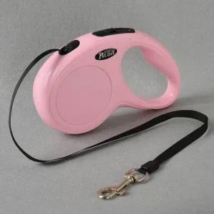 [골드스마일]강아지 산책 자동 리드줄 핑크 5m 가벼운 산책줄
