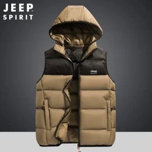 JEEP SPIRIT 남성 코튼 패딩조끼 캐주얼 가을 겨울 후드 조끼