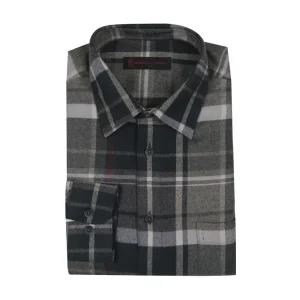 [로베르따디까메리노] TR 혼방 기모 그레이 빅체크 일반핏 긴소매 셔츠 RP4-202-3