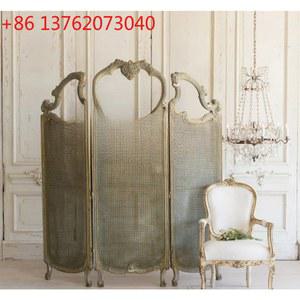 파티션 복고풍 조각 스크린, 오래된 단단한 나무 조각 접이식 스크린 등나무 입구 예술 골동품 파티션