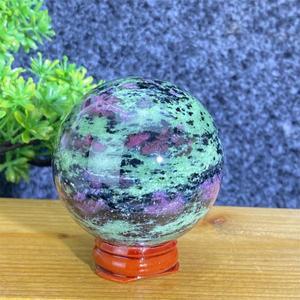 수정탄천연 루비 & 조이사이트 볼 광택 레이키 치유 마사지 스톤 홈 장식 선물 - 에너지 크리스탈 기념품