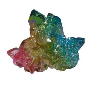 수정탄천연 크리스탈 클러스터 전기도금 레인보우, 원수정, 석영 크리스탈 포인트, 홈 장식, 치유 보석, 오