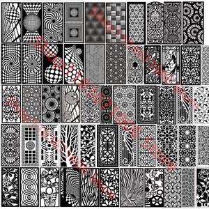 레이저 각인기 조각 할로우 스크린 패널, 트리 문짝 파티션 디자인 도면, CNC 커팅, DXF CDR용, 2D 벡터 파일 장식