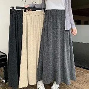 A라인 밴딩 여성 내추럴 데일리 롱스커트 TDN0257 스커트 롱 롱스커트 미디 밴딩 치마 니트 스커트 롱 여성