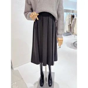 갤러리아 핀턱 주름 롱스커트(GTASK015B)