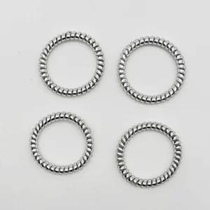 머리끈 스프링 고무 고무줄 여성 꽈배기 은색