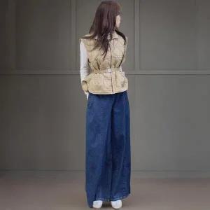 [하프클럽/]여성 나일론 경량 패딩 카라넥 벨트 조절 베스트