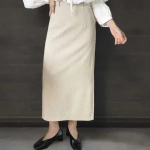 [하프클럽/]여성 리오셀 롱 스커트 메탈 버클 벨트 H라인 디자인