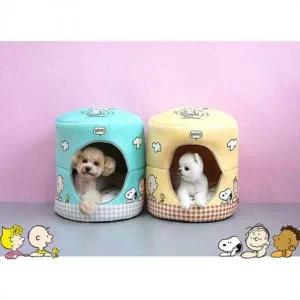 [콩심팥심]하우스 반려동물 피너츠 숨숨집 쿠션 스누피 강아지