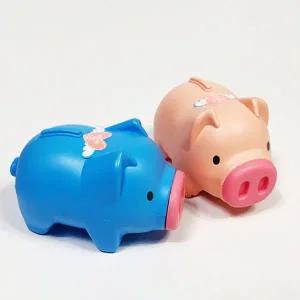 돼지 저금통 중 2개 지폐 동전저금통 소형 저금함