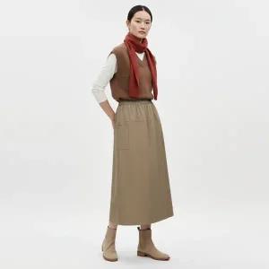 [샵앤] 여성 밴딩 옆포켓 도톰원단 사선절개 랩스커트 팬츠 RBE-WPT-20871